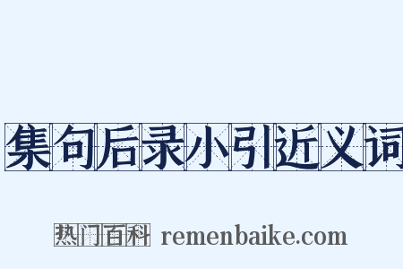 集句后录小引近义词是什么意思的图片